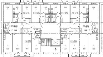 Планировка квартир в блок-секции №1 этаж 3-10